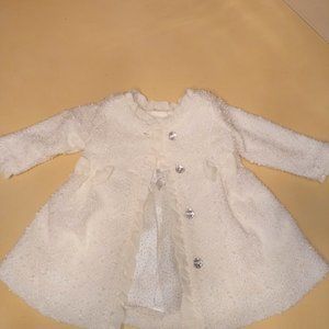 Nannette Baby Baby Dress with Matching Coat - Size 0-3 months